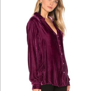 Velvet Button Up Shirt