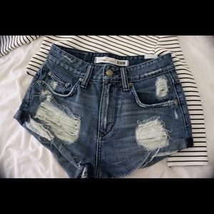 Lovers + Friends Jack High Waisted Denim Shorts