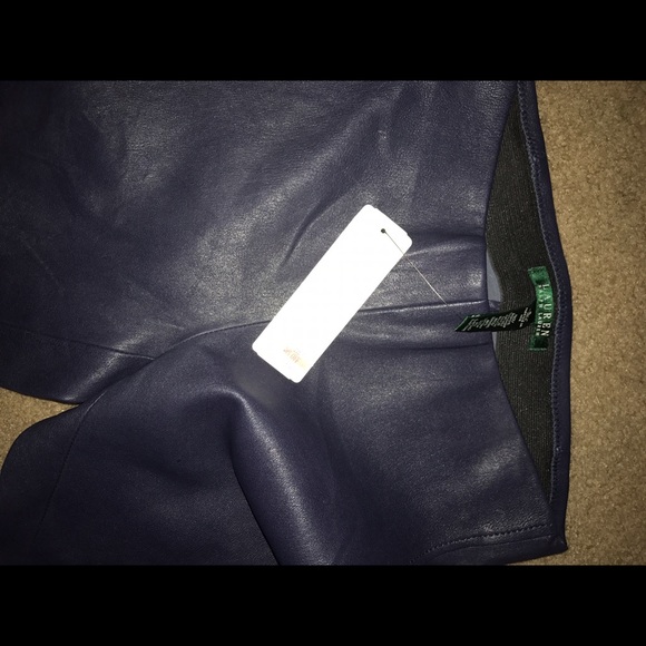 Ralph Lauren Navy Leather pants