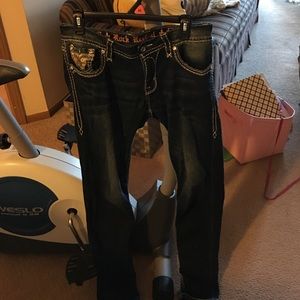 Sapphire Rock Revival Jeans, Easy Skinny, sz 29
