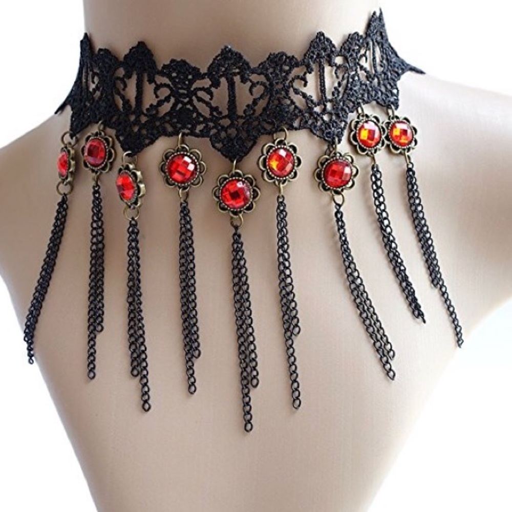 NWOT Unique Victorian Gothic Choker Style Necklace