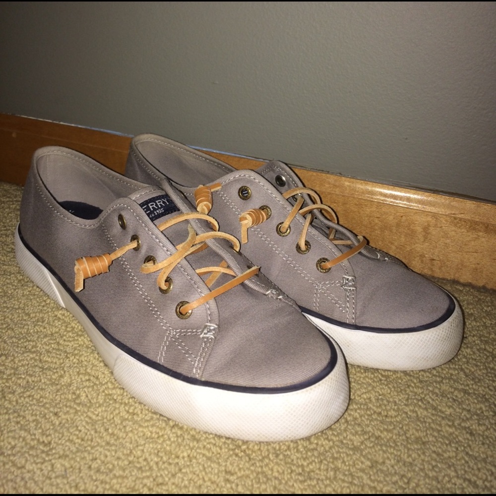 Grey and white sperry's
