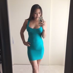 Turquoise Bebe Bodycon Dress