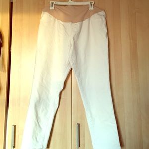White maternity pants