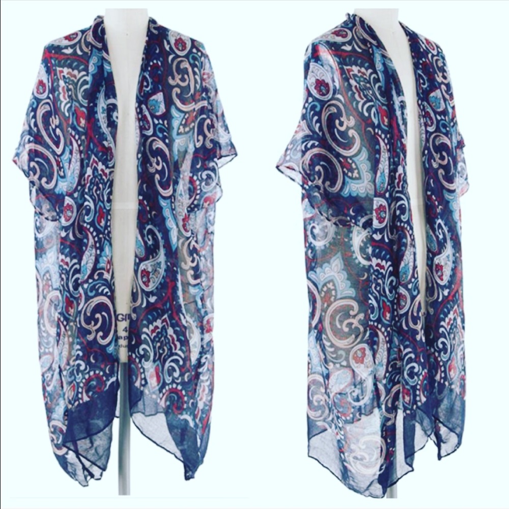 🆕Paisley Design Kimono Navy Base Color#coverup