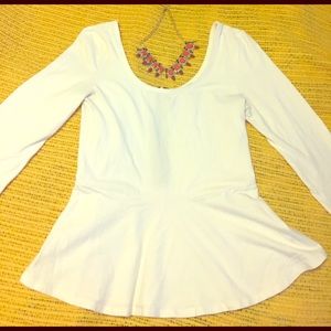 Peplum white top