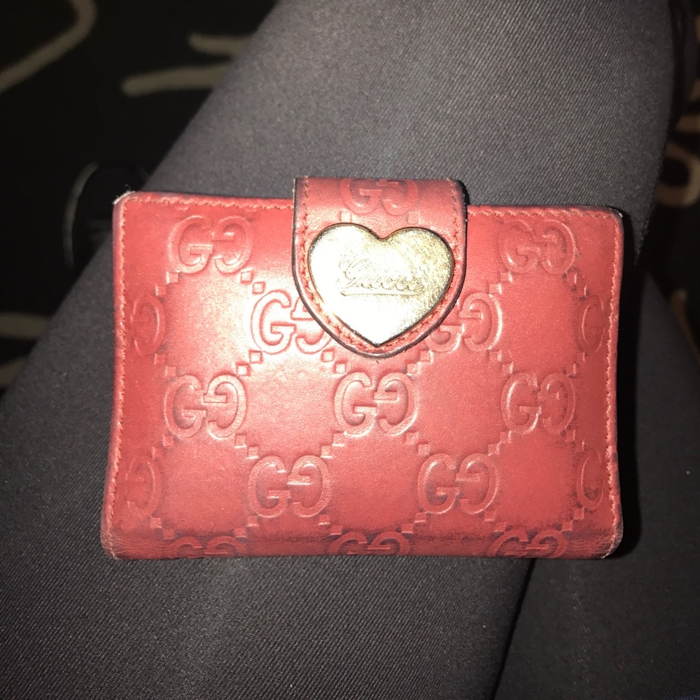 Authentic dark red mini Gucci wallet.