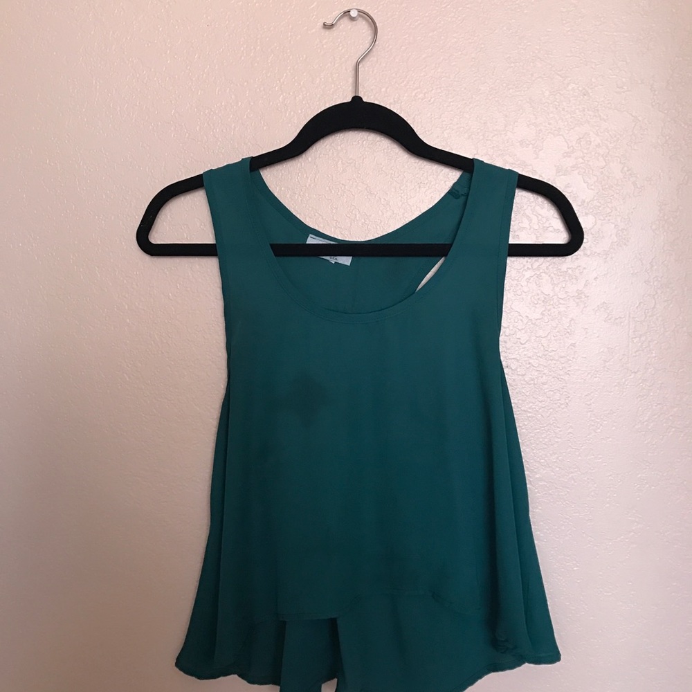 Teal chiffon tank