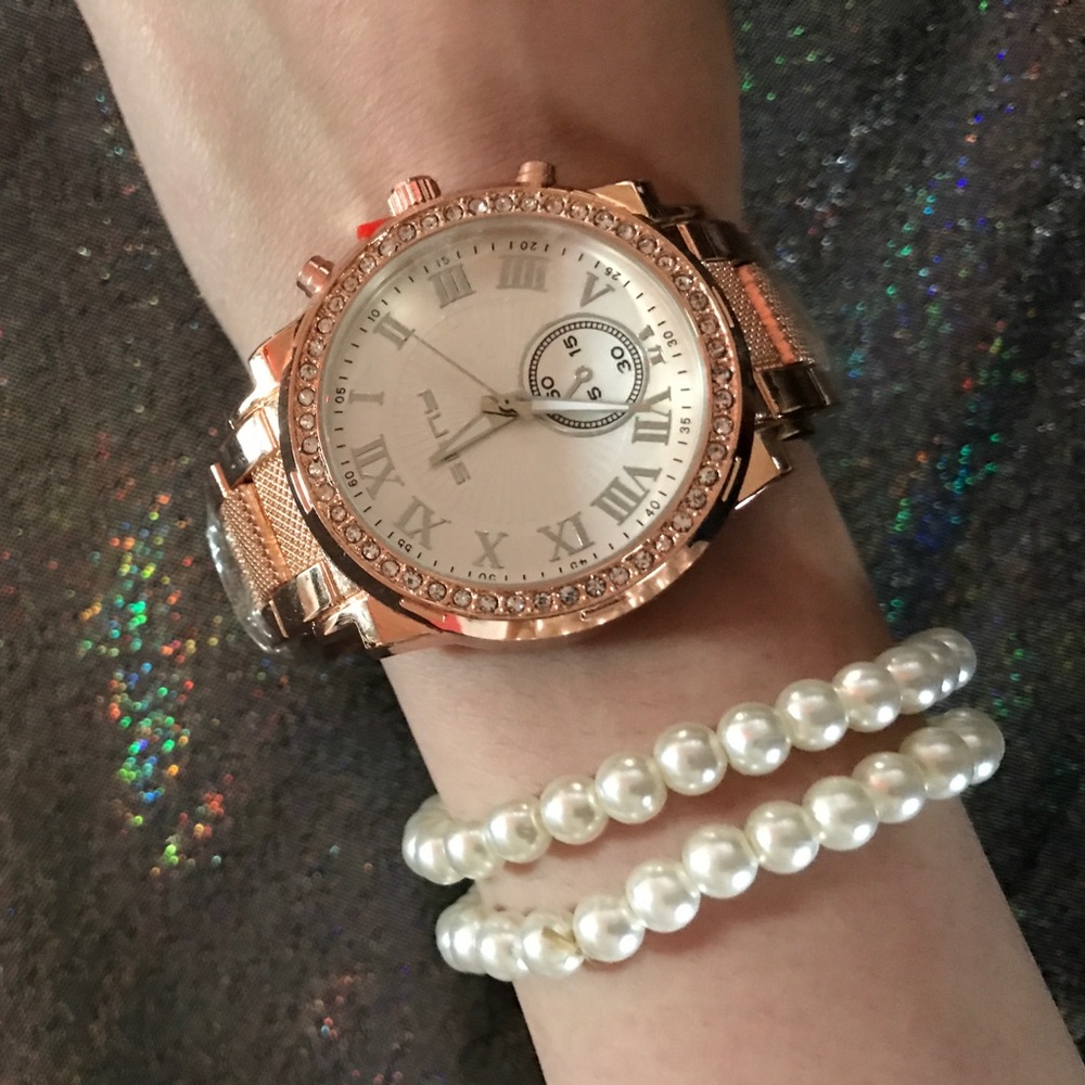 SFNY Gold Diamond crusted watch