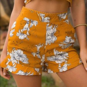 Floral High-Waisted Shorts
