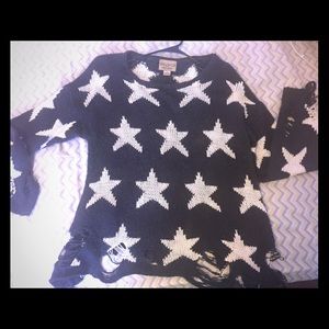 wildfox seeing stars lemon sweater (black)