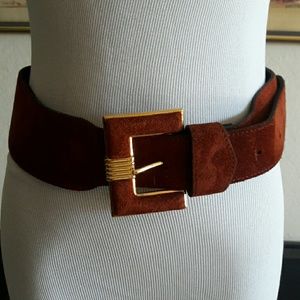 Vintage Suede Leather Belt 1980s