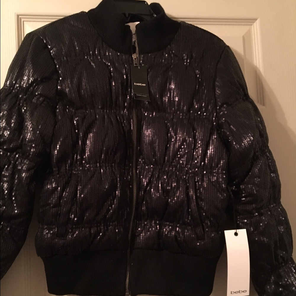 Sequined puffer jacket