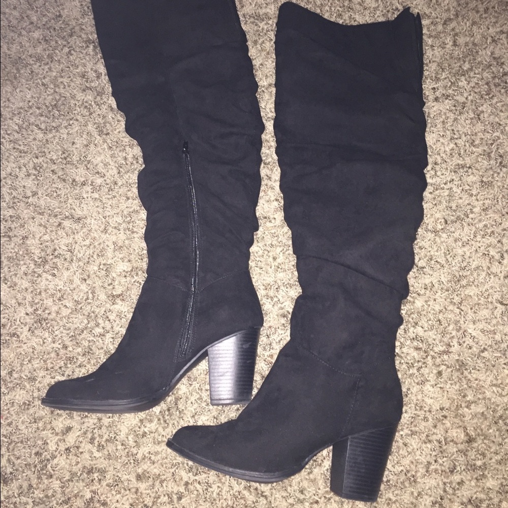 Black knee high boots