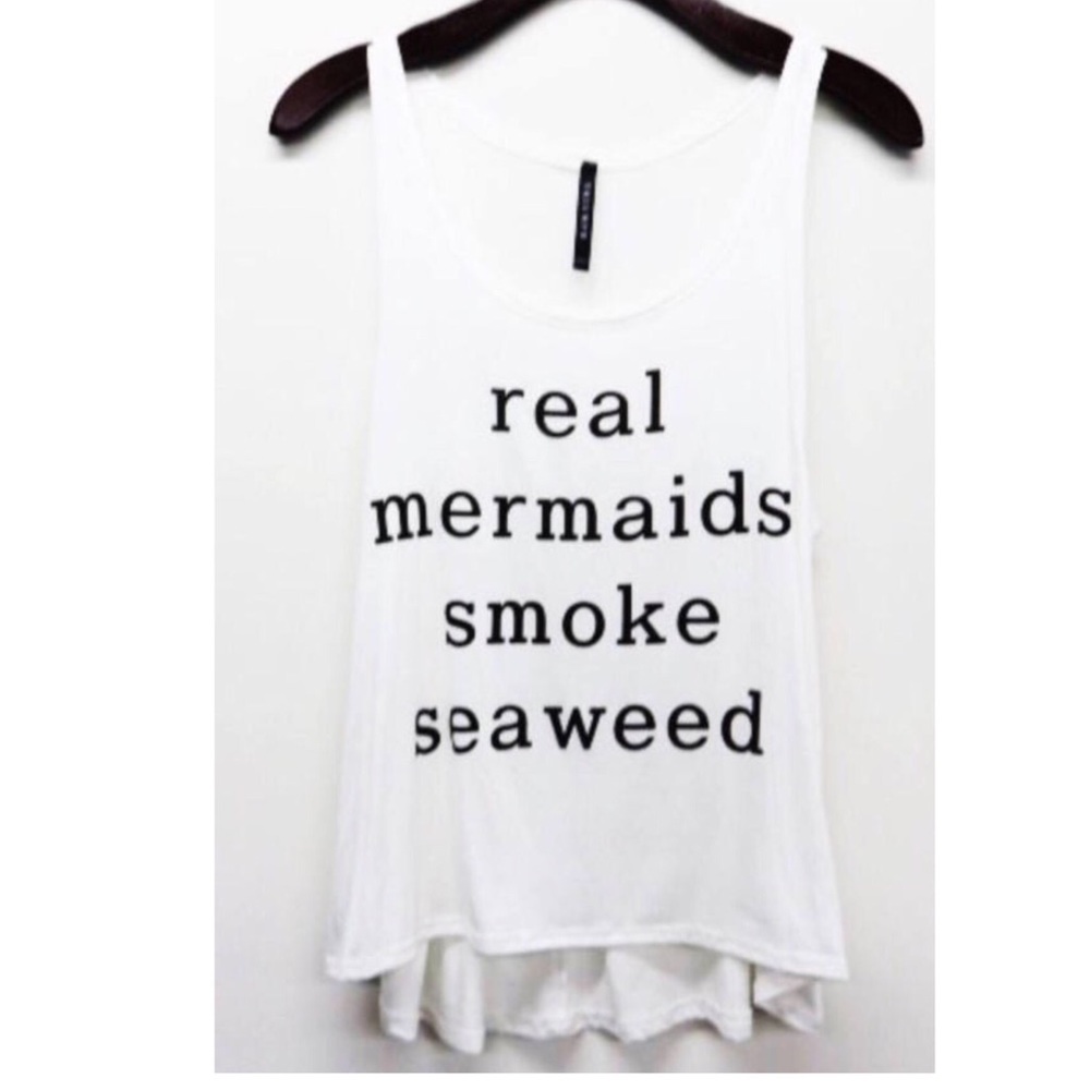 REAL MERMAIDS SMOKE SEAWEED TANK TOP TRUE TO SIZE