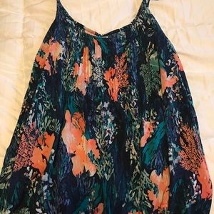 Old Navy Pink Print and Tropical Blue Tank Top