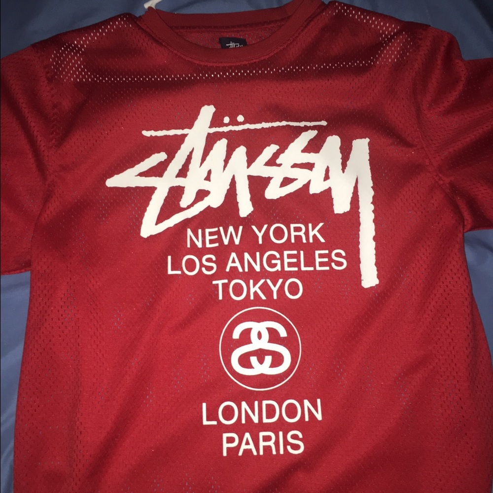 Stussy mesh jersey.