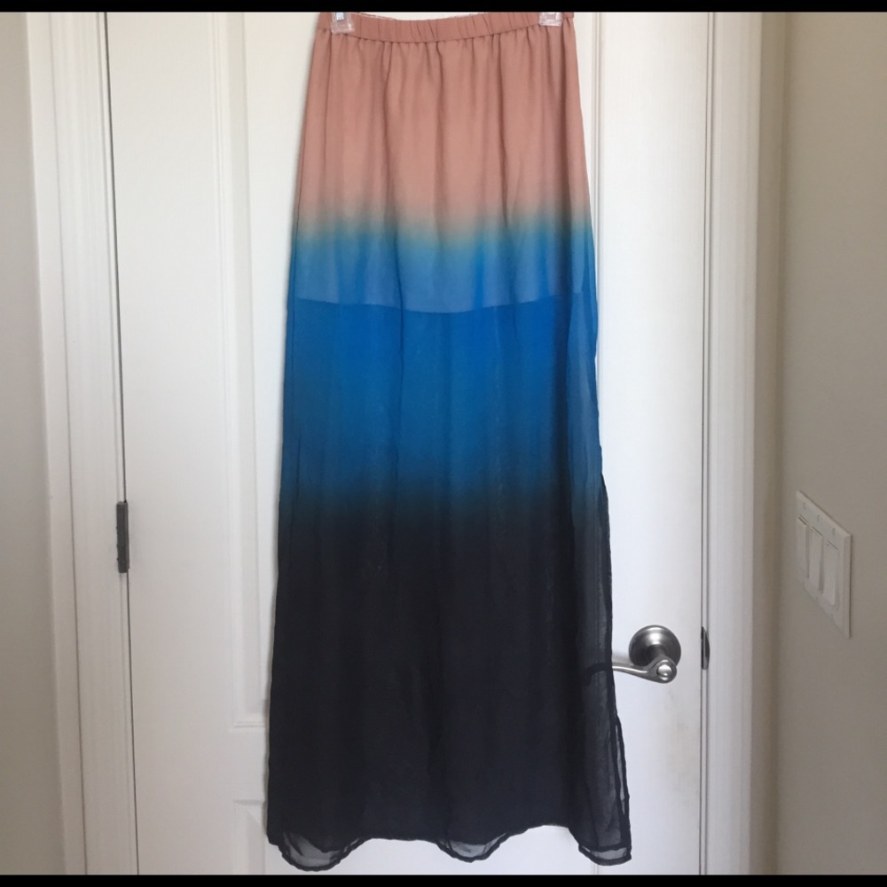 Sheer Ombré Maxi Skirt