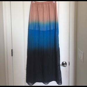 Sheer Ombré Maxi Skirt
