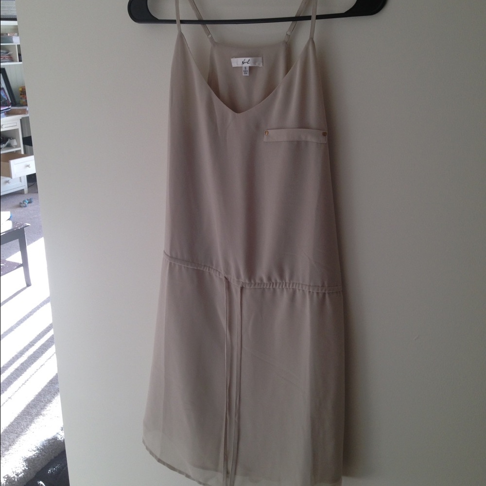 Tank, semi racer back dress, cream color