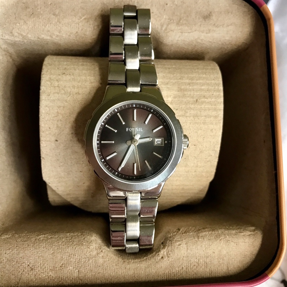 Silver Fossil watch