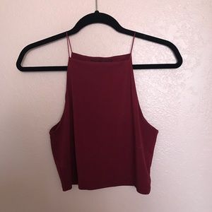 Dark red crop top