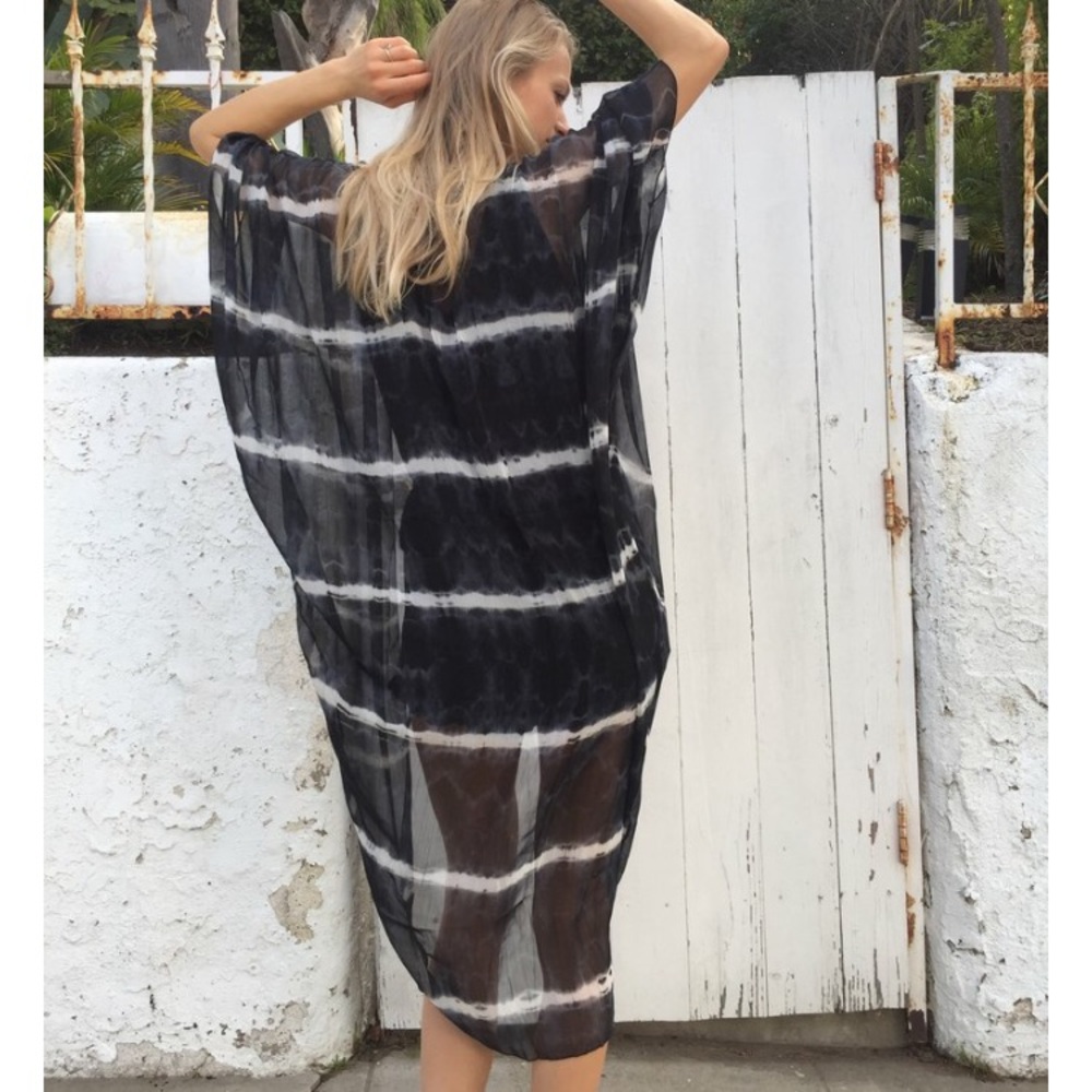 Tie dye sheer kimono
