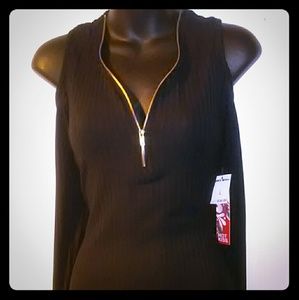 Black bodycon ribbed dresd