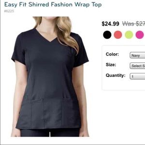 XS navy blue Wonderwink scrub top