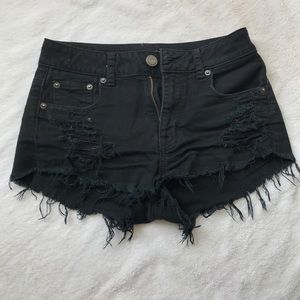 Black Distressed Shorts