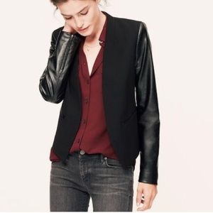 LOFT Blazer with Faux Leather Arms