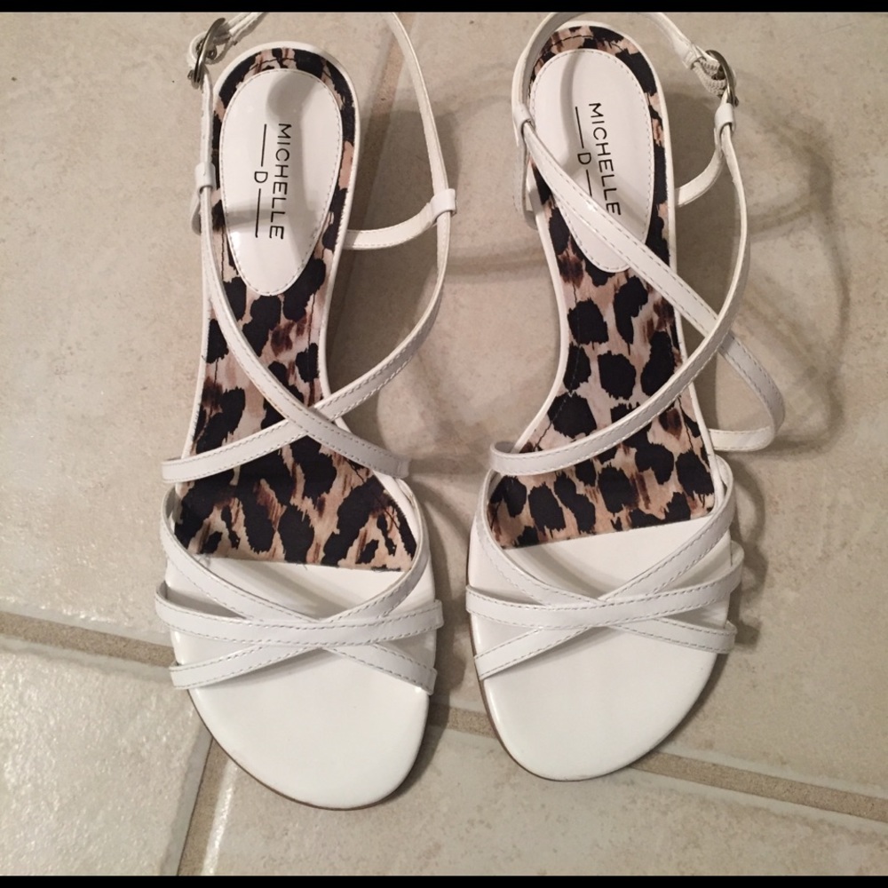 Patent kitten heel sandals