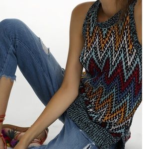 White + Warren Chevron Knit Tank