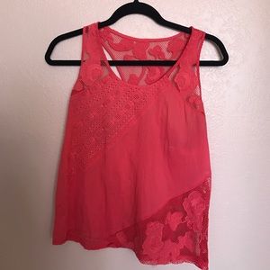 Coral cotton loose top