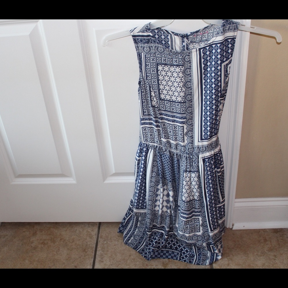 Blue patterned dress