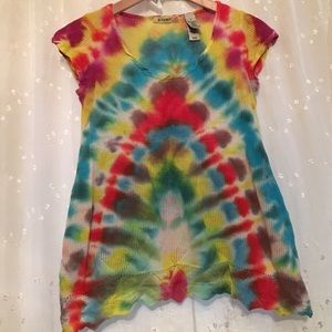 Tie die mesh shirt M hand dyed