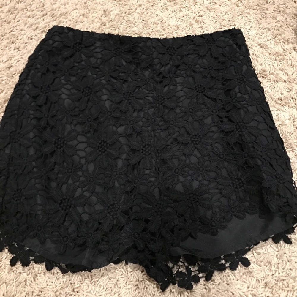 Black floral shorts