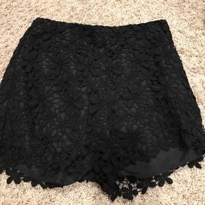 Black floral shorts