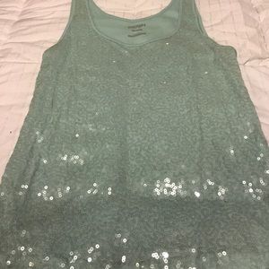 Old Navy XXL Mint Green Sequin Top
