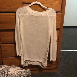 long sleeve white sweater