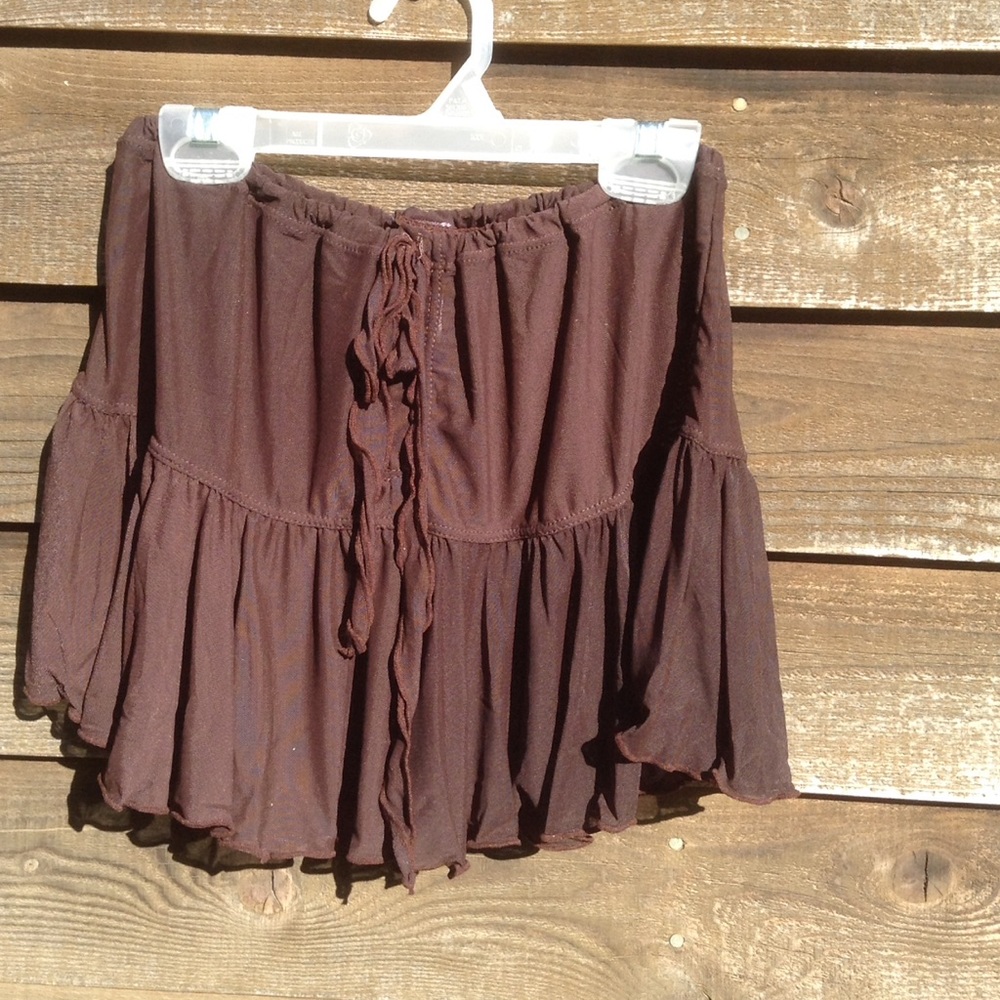 2CHILLIES Chocolate Brown Sheer Beach Skirt