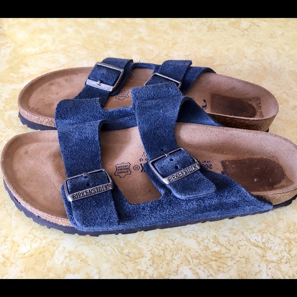 Birkenstock Shoes - Birkenstock Blue Suede Sandals Shoes Sz W 9 M 7