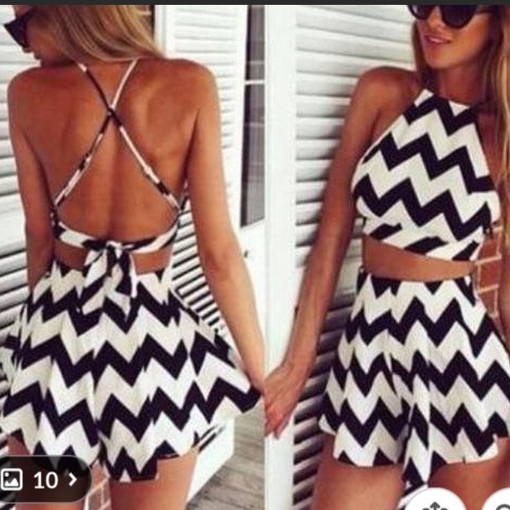 Crop top and shorts