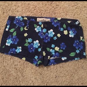 Floral print navy shorts from Hollister