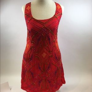 Nanette Lepore red beaded dress