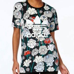 Adidas Floral Print Bf Tee (Leggings included)
