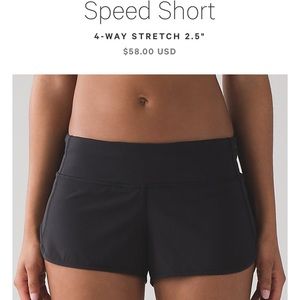 Lululemon Speed Short 4 Way Stretch - NEW