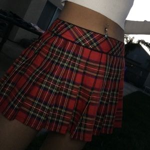 Red Plaid Schoolgirl Skirt