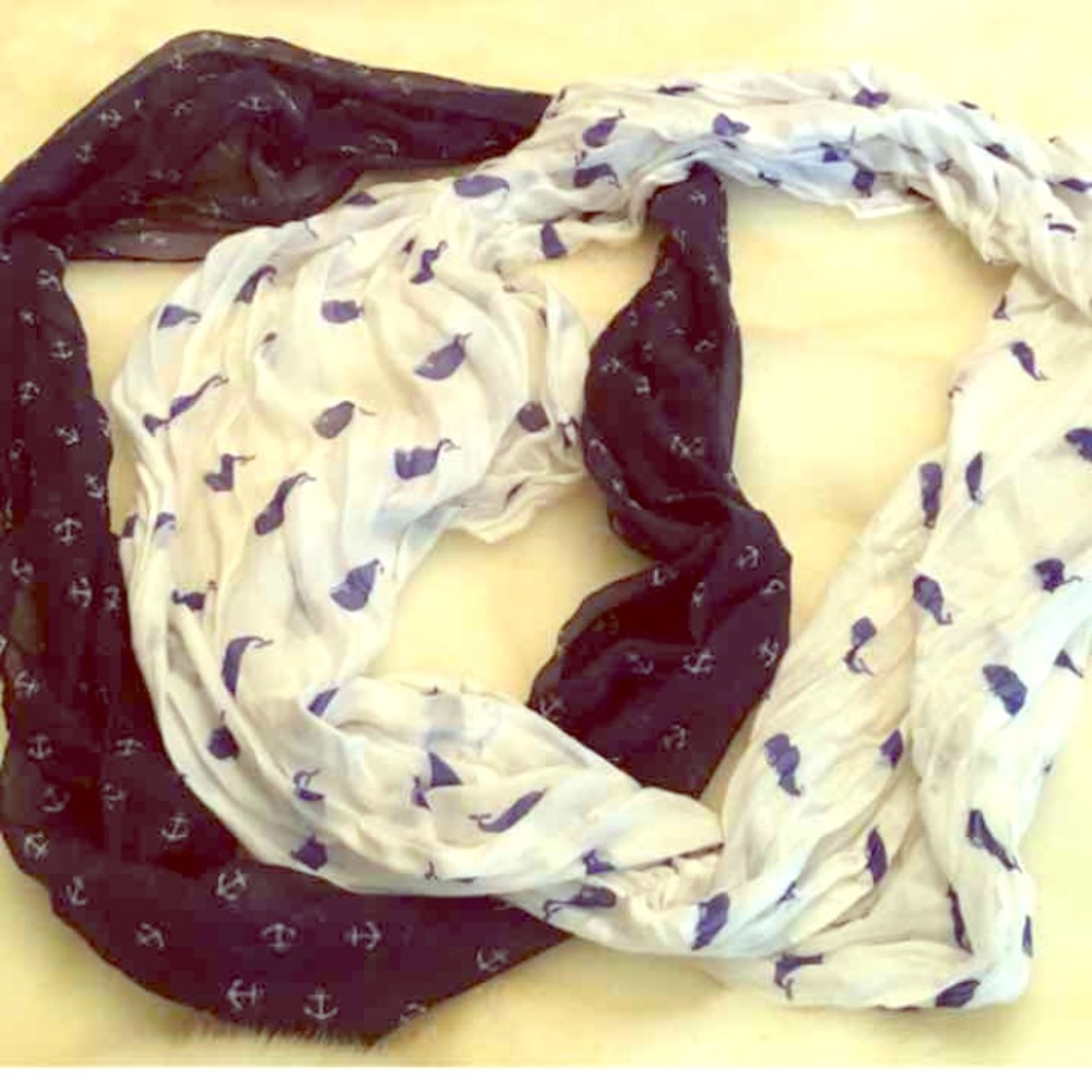 Whales and anchors ⚓️ nautical scarves
