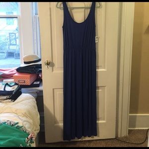 Blue jersey maxi dress